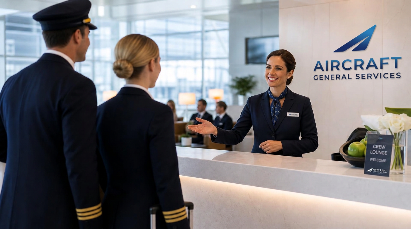 Équipe AIRCRAFT General Services au pied de l'avion
